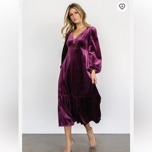 Plum Velvet MIDI Dress